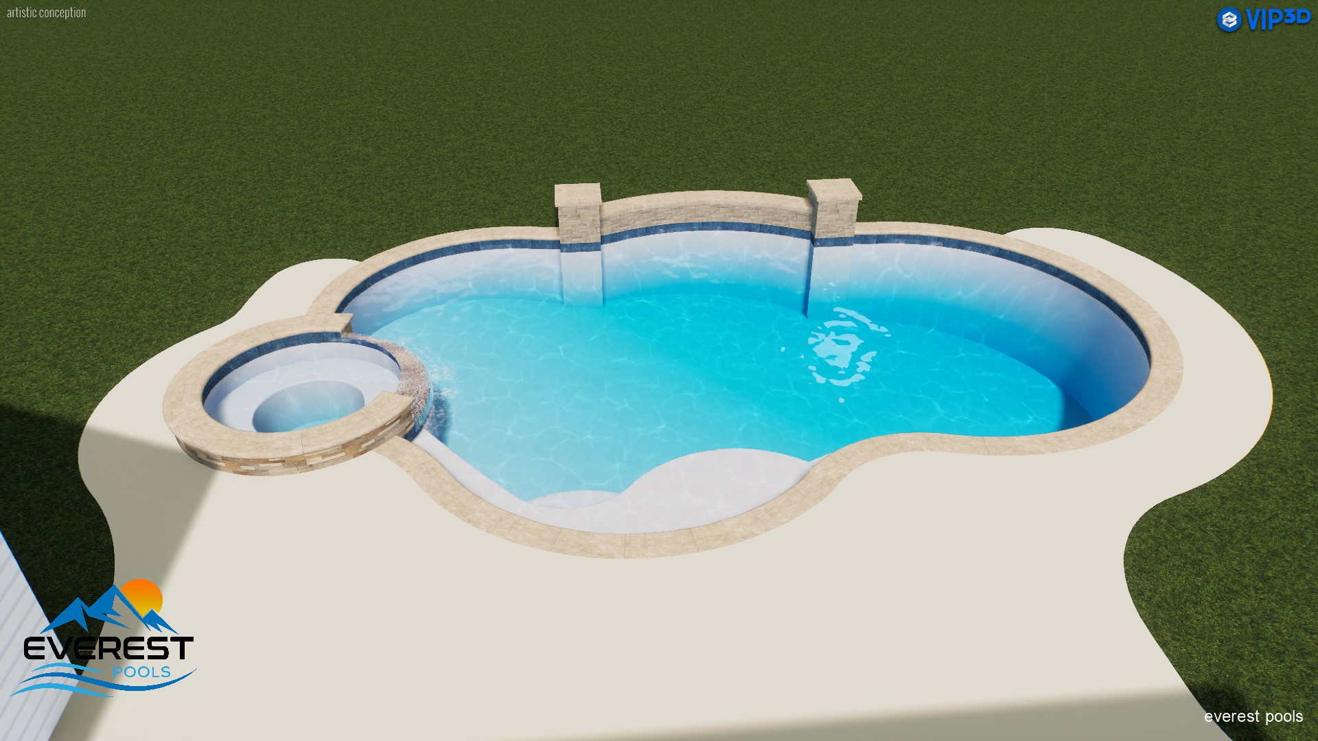 97′ Free Form Pool & Spa